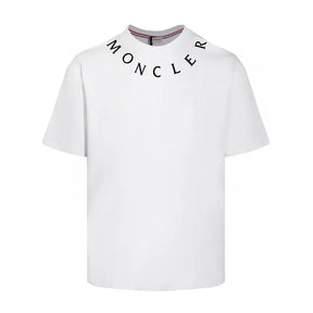 Moncler Hochwertiges Baumwoll-T-Shirt mit Logo-Print Herren Schwarz Weiß