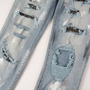 Amiri Schwarze Diamant Designer Jeans – Luxuriöser Slim Fit Stretch Denim