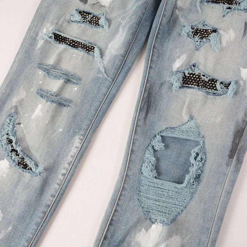Amiri Schwarze Diamant Designer Jeans – Luxuriöser Slim Fit Stretch Denim