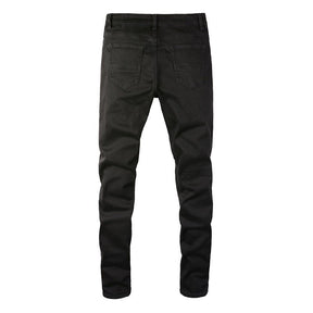 Amiri Herren Full Black Diamond Jeans Luxus Stretch Designer Denim Hose