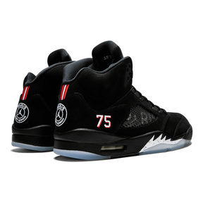 Air Jordan 5 Retro BCFC PSG Sneaker – Schwarzes Nubuk, Kultiges Design
