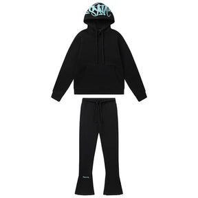 Syna World Stylischer Schwarz-Blauer Trainingsanzug: Bequem, Modern & Urban