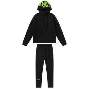 Syna World Schwarzer Grüner Trainingsanzug Stilvolles Streetwear Set Bequeme Passform