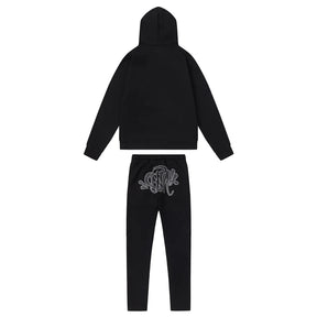 Syna World Logo Schwarz Trainingsanzug: Lässiger Urban Streetwear Komfort Set