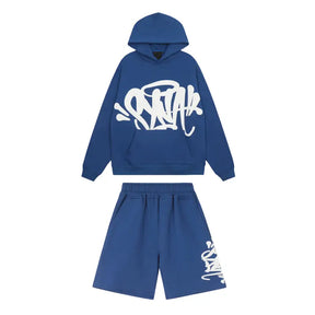 Syna World Urban Blue Set: Bequemer Streetwear Shorts Anzug für Herren
