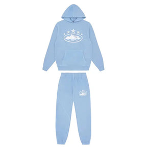 Corteiz 5 Sterne Babyblau Trainingsanzug Luxuriöses Streetwear Komfort Set Herren