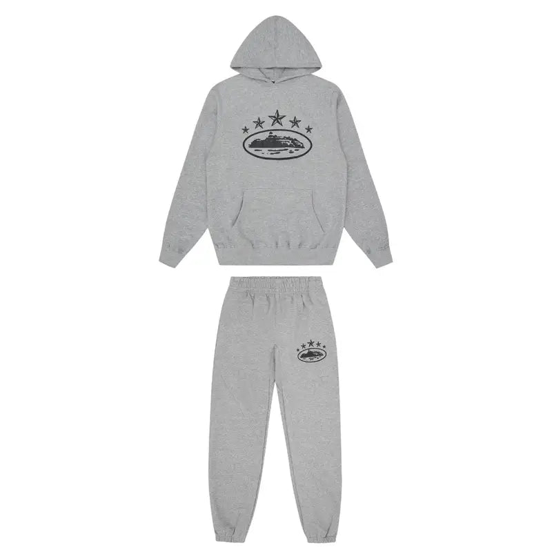 Corteiz 5 Stars Weißer Trainingsanzug: Stylisches Set für Herren, Streetwear-Mode, Bequem & Exklusiv