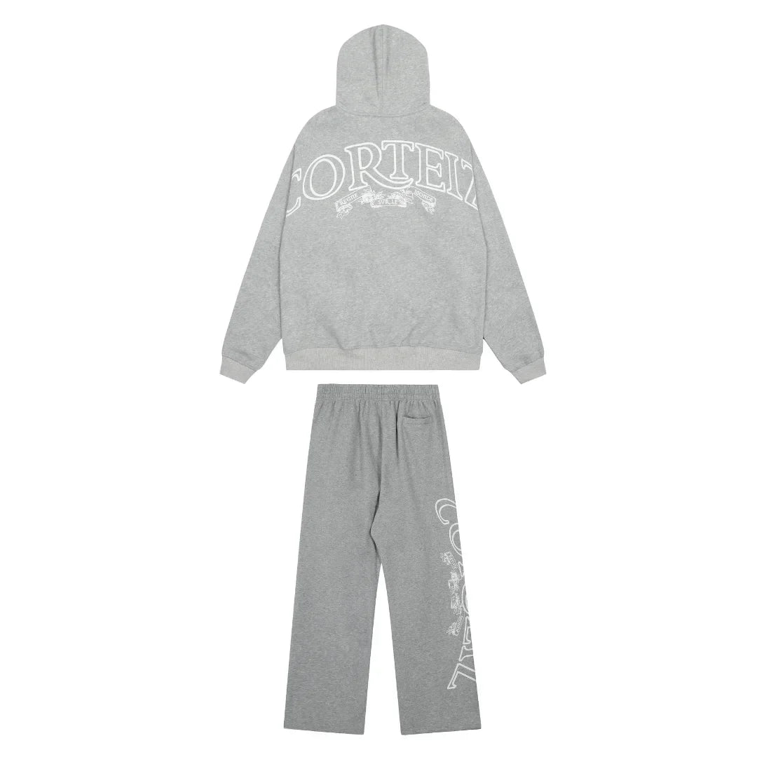 Corteiz Grauer Designer Trainingsanzug: Luxuriöser Streetwear-Stil mit Komfort