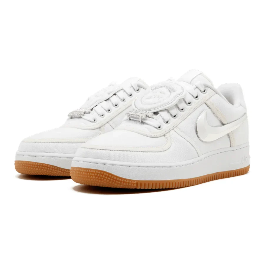 Nike Air Force 1 Low Travis Scott White – Kultiger Canvas Sneaker Wechsel-Swoosh
