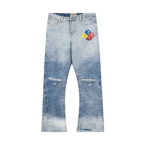Gallery Dept. Handbemalte Deconstructed Jeans: Einzigartige Streetwear Denim Kunst für Herren
