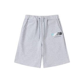 Trapstar Decoded Graues Chenille Kurzset - Stilvolles Sommer Streetwear Outfit Herren