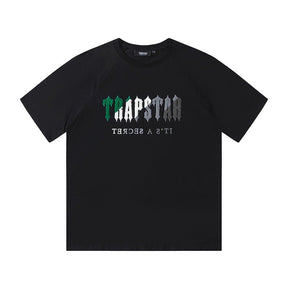 Stylisches Trapstar Decoded Chenille Grün-Schwarz Kurzes Set für Herren