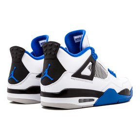 Air Jordan 4 Retro Motorsports Sneaker: Klassischer Herren Sportschuh aus Leder in Blau-Weiß