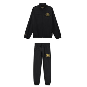 Corteiz Schwarzer Gelber Trainingsanzug Set – Stilvoller Streetwear Freizeitanzug für Herren