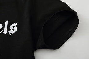 Exklusives Palm Angels Shanghai Logo T-Shirt Herren Baumwolle Schwarz Kurzarm