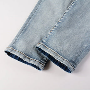 Amiri Blue Gradient Slim Fit Designer Jeans Herren – Luxuriöser Denim Style