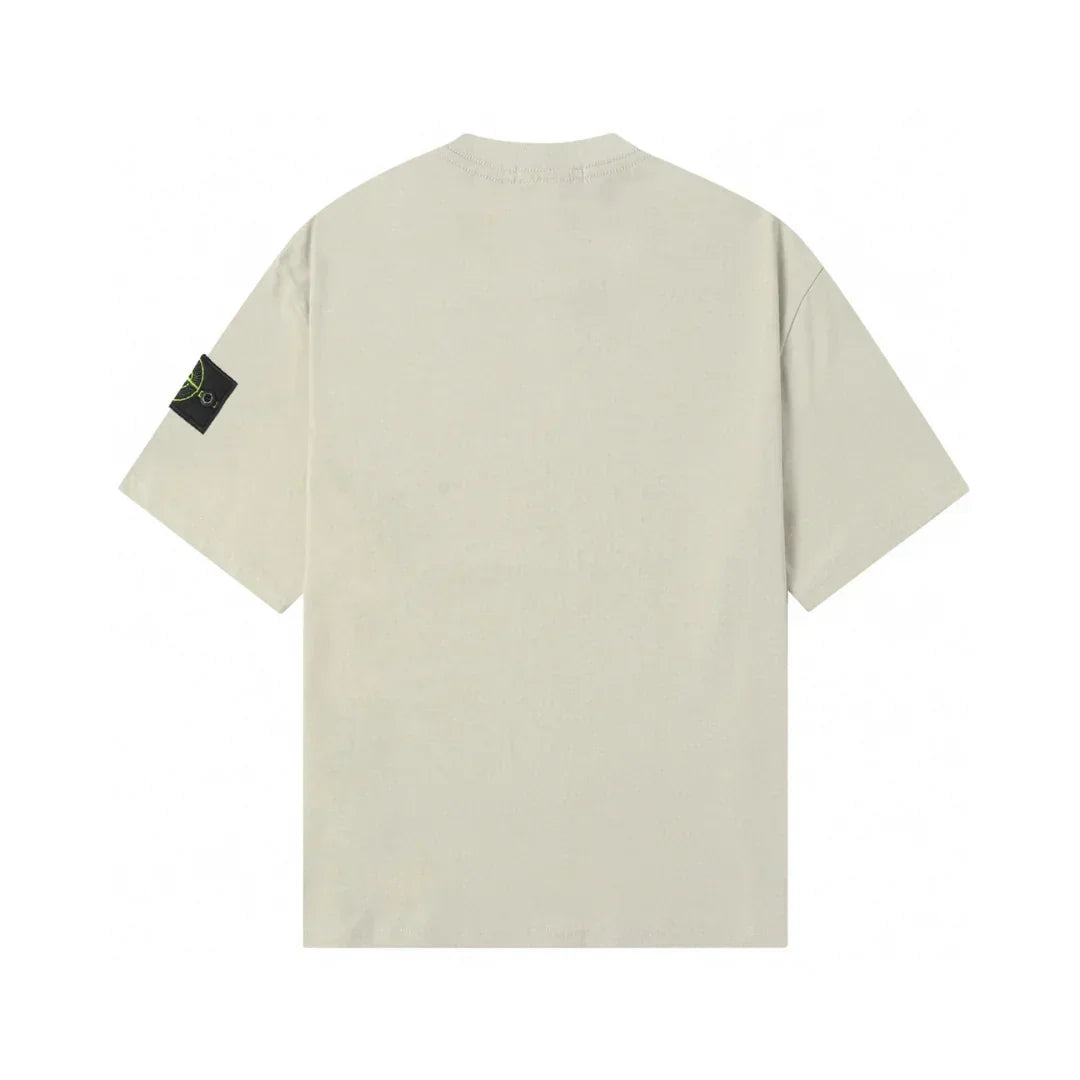 Stone Island Monochromes Herren T-Shirt – Innovativer Baumwoll-Komfort mit Kompass-Patch