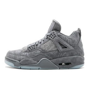Air Jordan 4 Retro Kaws Luxus Wildleder Sneaker – Grau, Leuchtsohle
