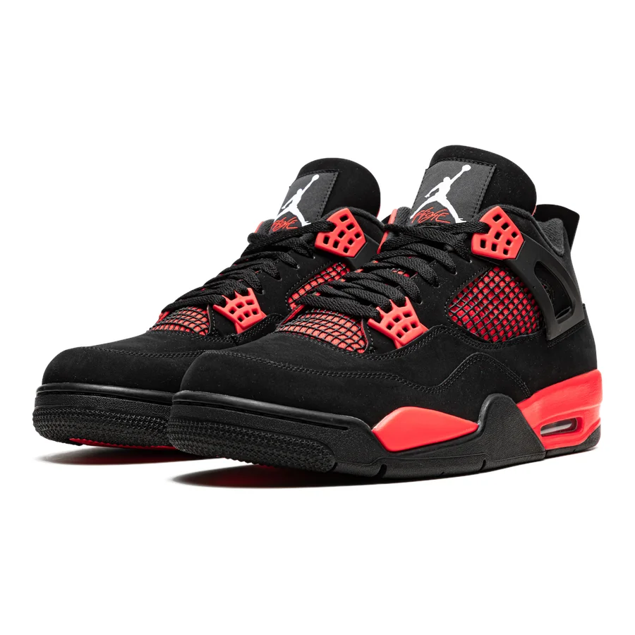 Air Jordan 4 Retro 'Red Thunder' Sneaker Herren - Legendärer Schwarz Rot Basketballschuh