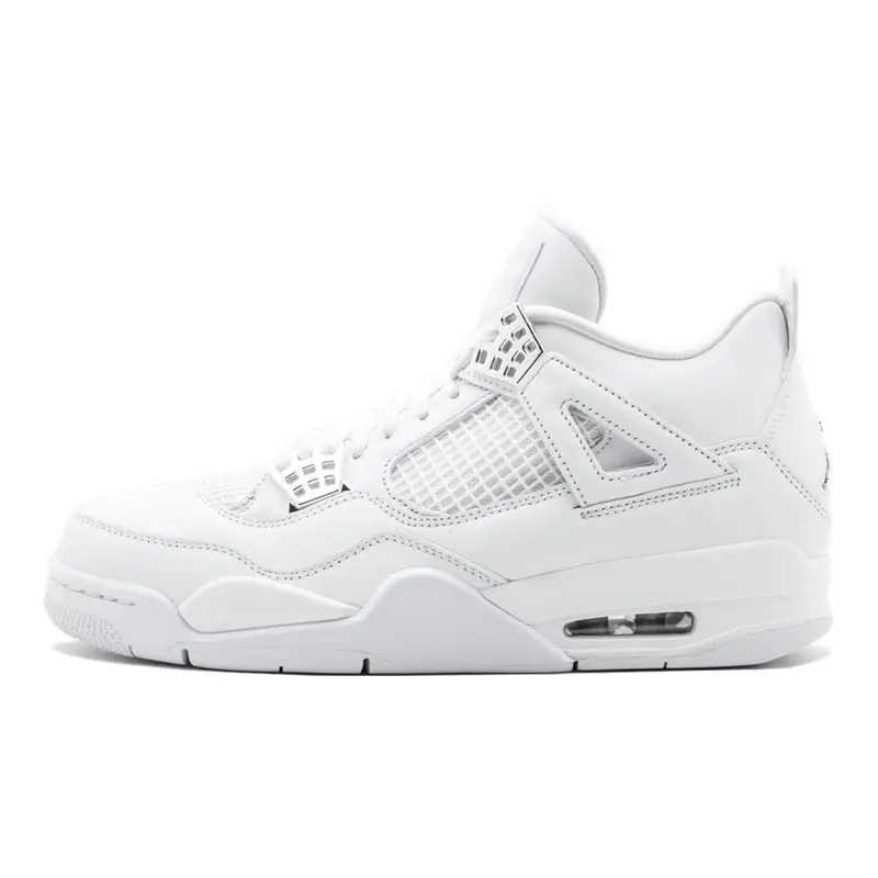 Air Jordan 4 Retro "Pure Money" Sneaker: Ikonischer Weißer Leder-Klassiker für Sammler