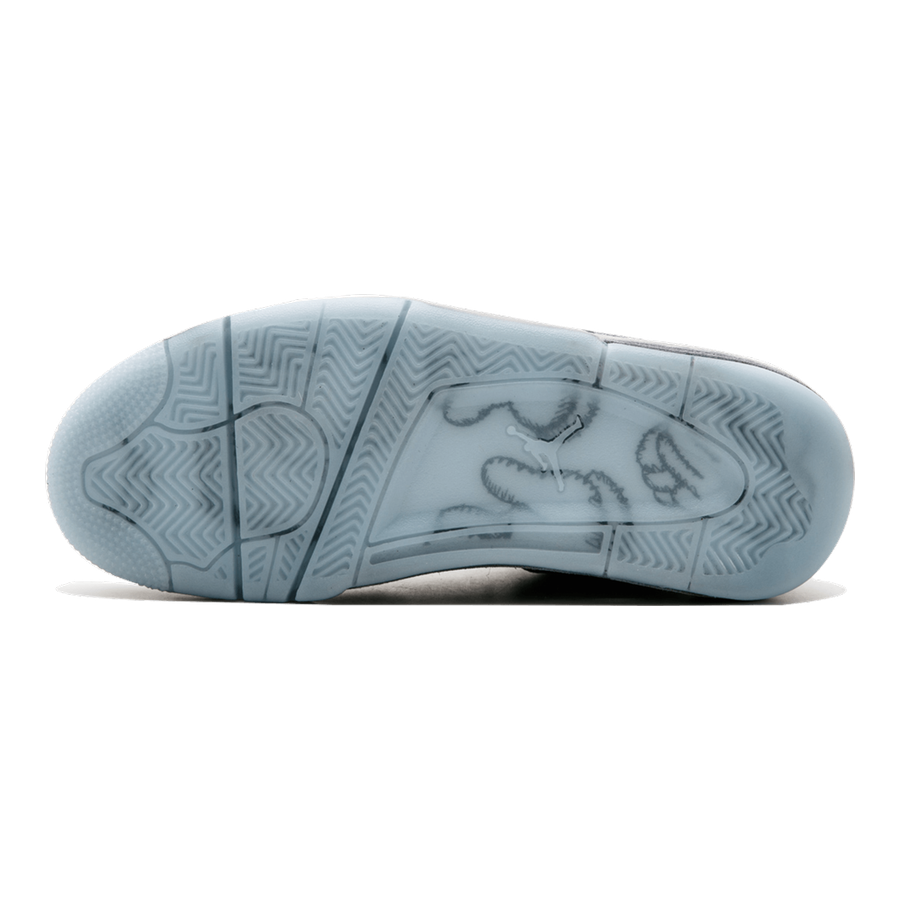 Air Jordan 4 Retro Kaws Luxus Wildleder Sneaker – Grau, Leuchtsohle
