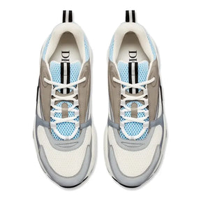 Dior B22 Sky Blue Grey Luxus Sneaker – Retro-Mesh & Leder für Stil