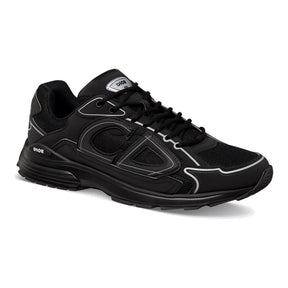 Dior B30 Schwarzer Luxus-Sneaker: Modernes Design, reflektierende Akzente, höchster Komfort