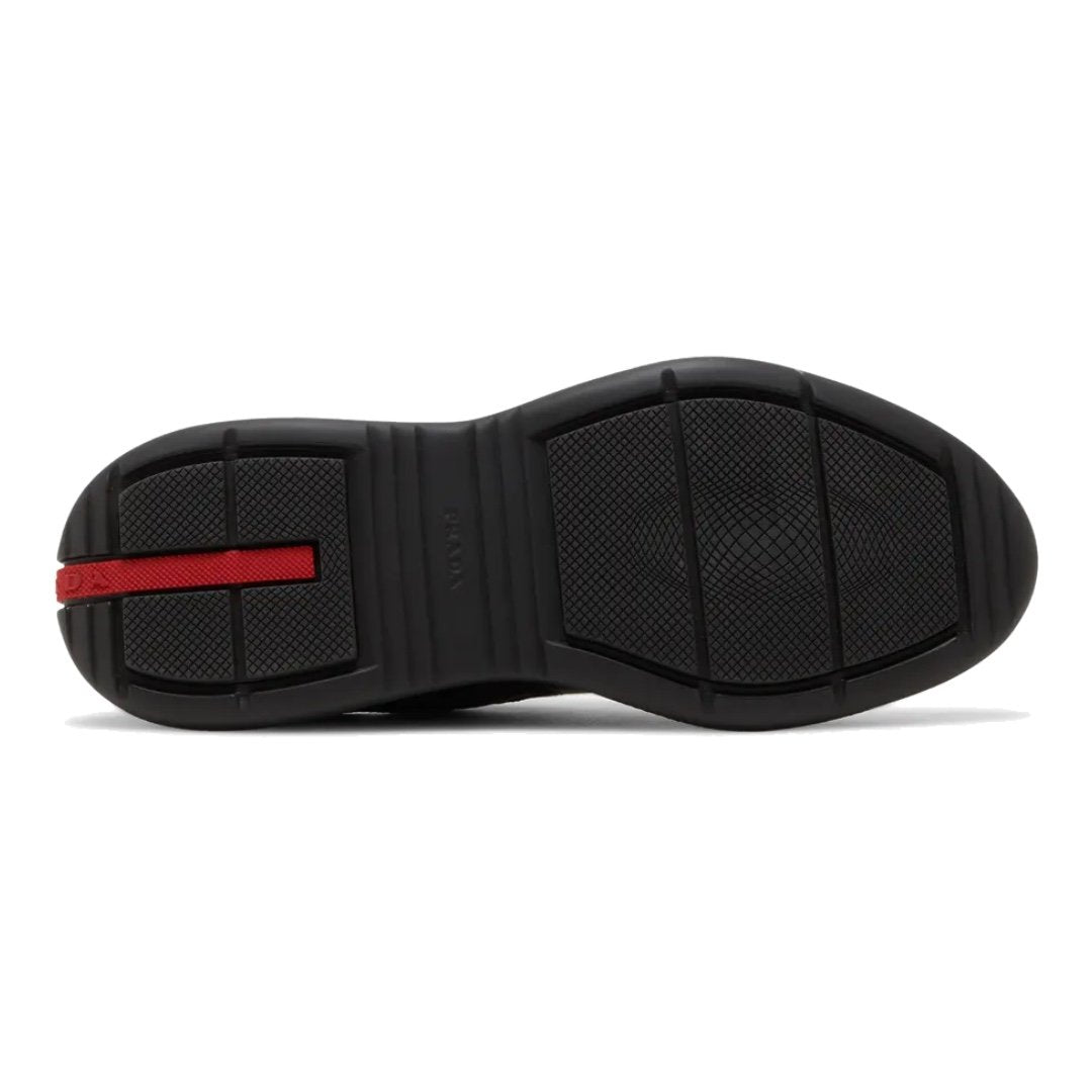 Luxuriöse Prada America's Cup Sneaker Schwarz: Stilvolle, bequeme Freizeitschuhe für Herren