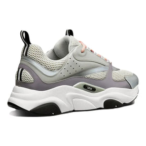 Dior B22 Grau Luxus Herren Sneaker: Hochwertige Mesh-Leder-Konstruktion für Stil
