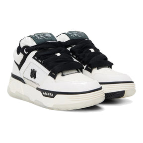 Amiri MA-1 Luxus-Sneaker Weiß Schwarz Leder Chenille Skater-Stil High-End