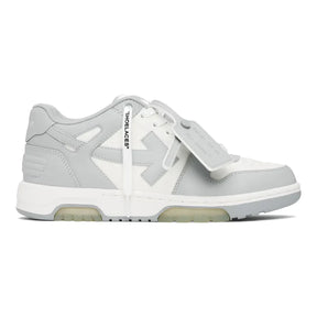 OFF-WHITE Out Of Office Sneakers: Stylische Weiß-Graue Leder Freizeitschuhe
