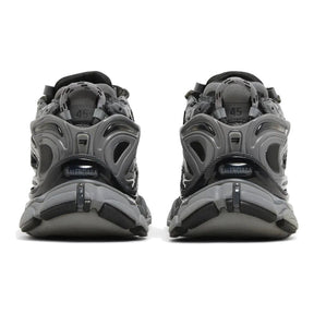 Balenciaga Runner Sneaker Dunkelgrau Schwarz: Stylisch, Mesh-Nylon, Abgenutzter Look