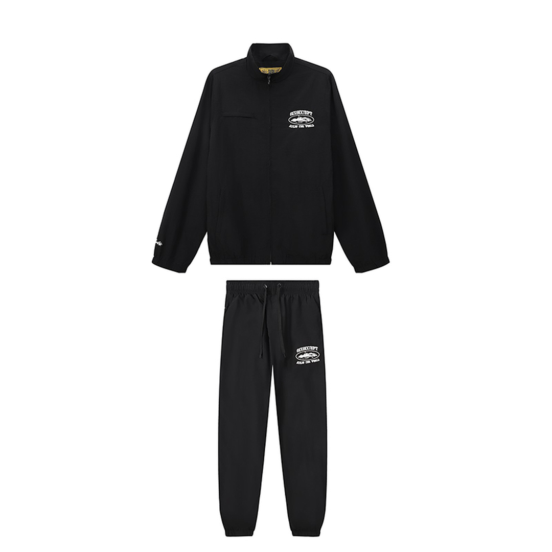 Corteiz Schwarzer Streetwear Trainingsanzug: Exklusives Bequemes Set für Urbanen Stil